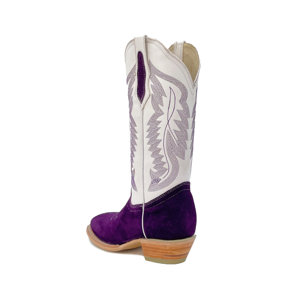 Women's Purple Rough Out Leather Square Toe Boots – Roman
