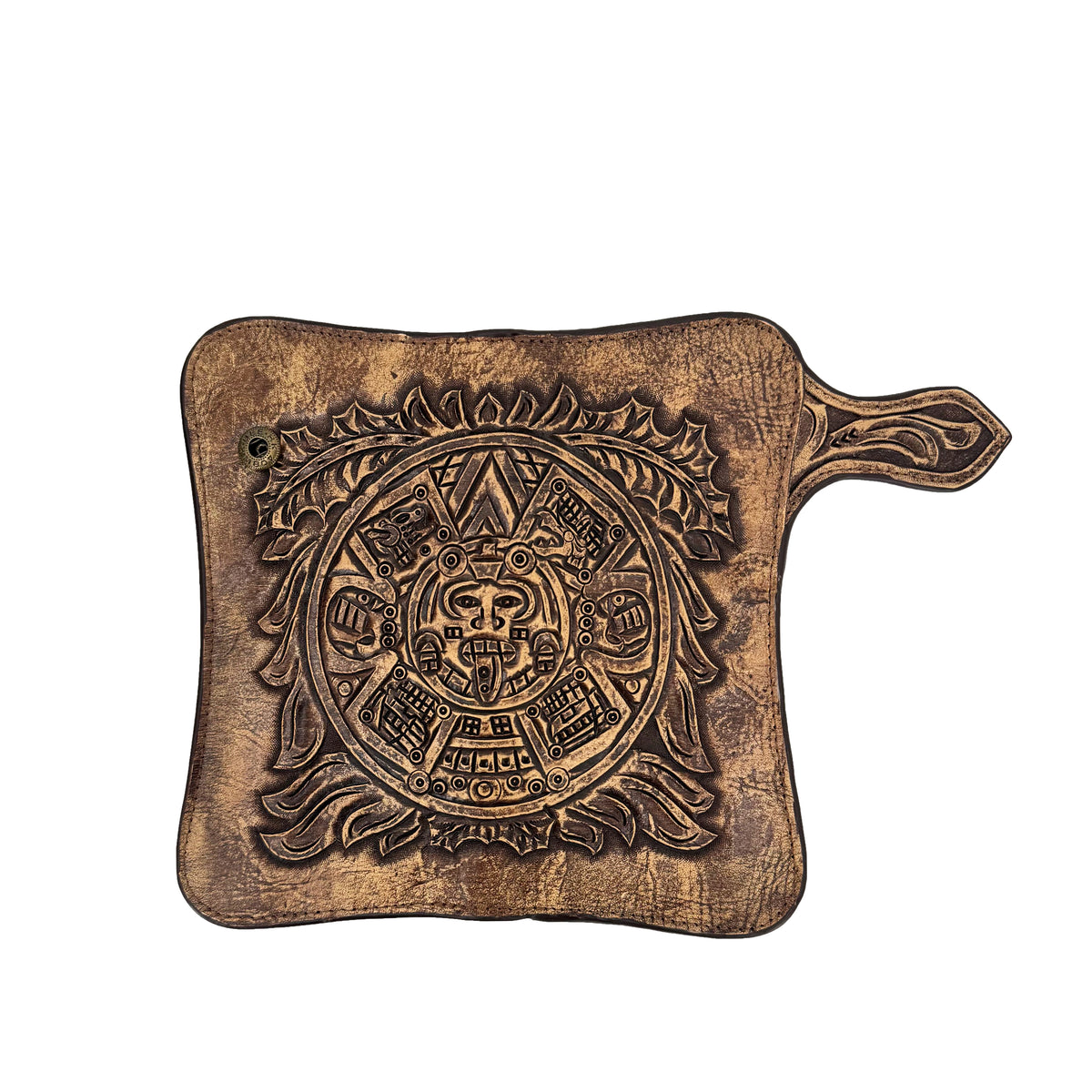 Men's Hand-Tooled Western Wallet - Aztec Calendar Rustic – Roman Men's Hand-Tooled Western Wallet - Aztec Calendar Rustic – Roman