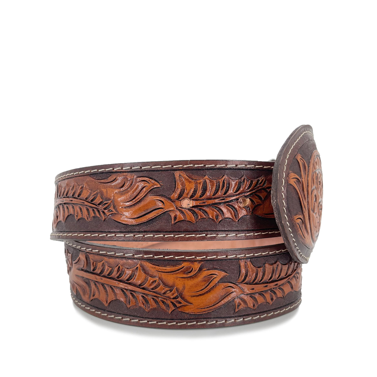 Men's Hand Tooled Belt - Aztec Calendar Bitone – Roman Boots TX RB