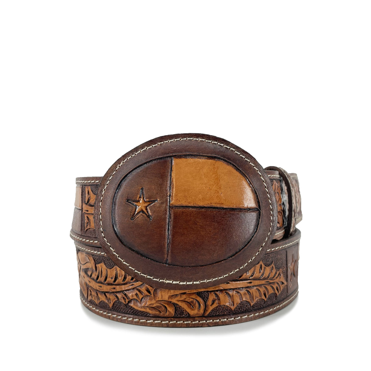 Hand-tooled Leather Belt - B30106, Your choice cheapest of colors - Free Shipping inside the USA