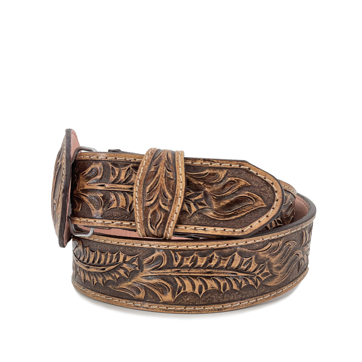Men's Hand Tooled Belt - Aztec Calendar Rustic – Roman Boots TX RB