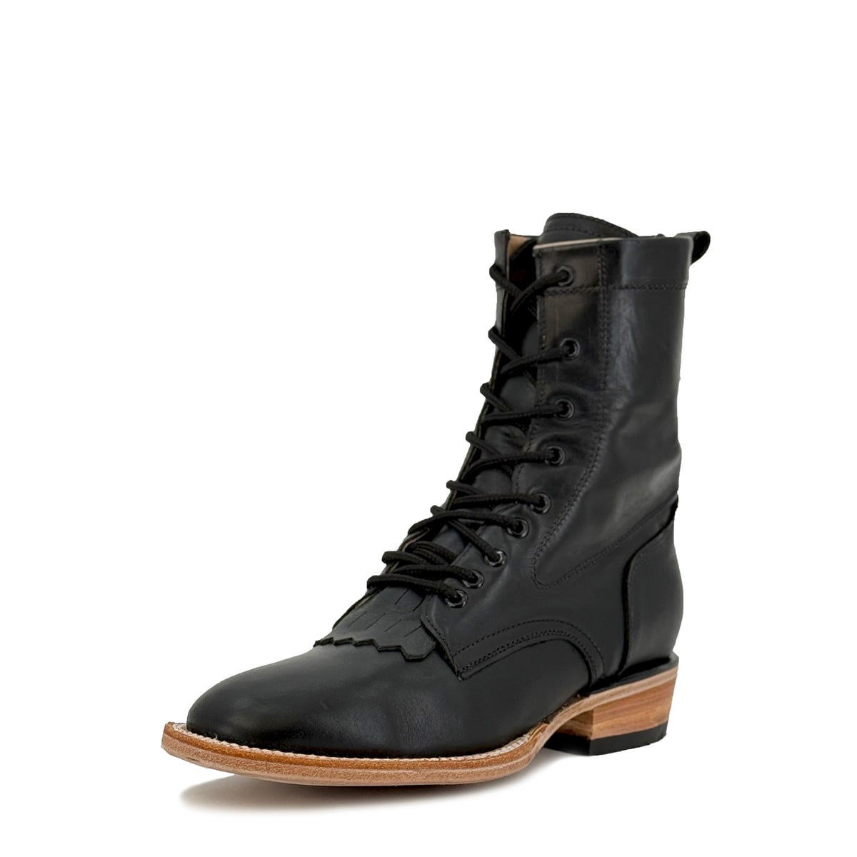 Men Lace Up Round Toe - Montana Black Men Lace Up Round Toe - Montana Black