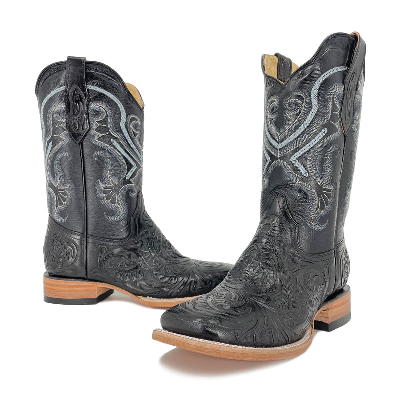 Men's Bulldog Hand Tooled Boots- Aztec Calendar – Roman Boots TX RB