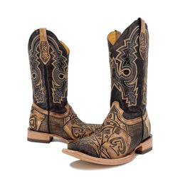 Women's Bulldog Hand Tooled Boots - Royal Flush Rustic