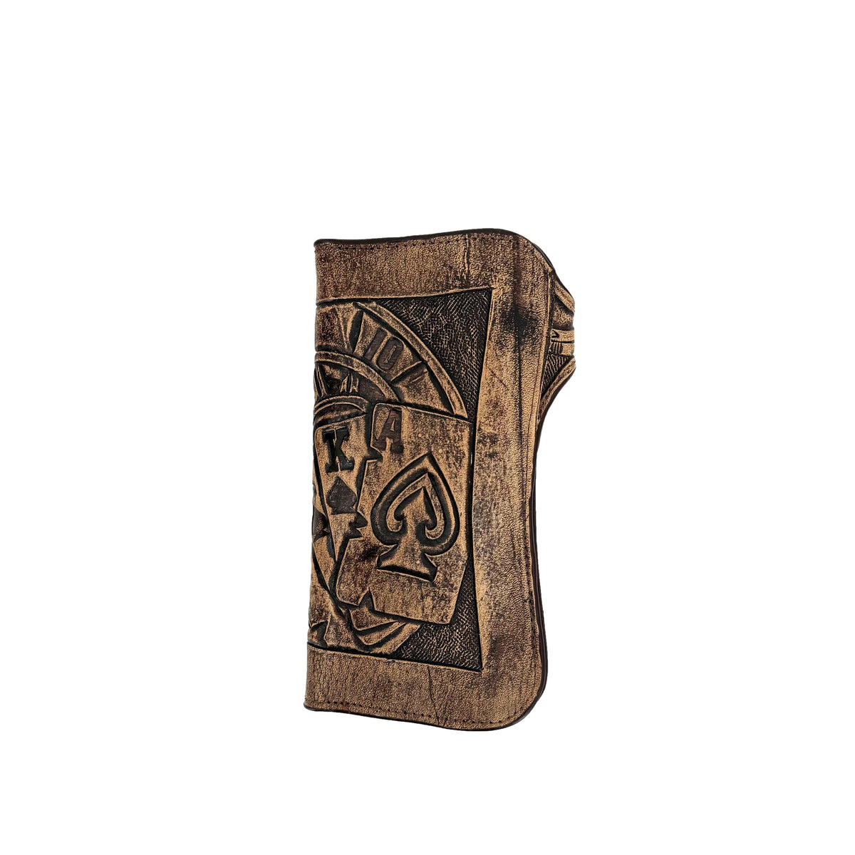 Men's Hand-Tooled Western Wallet - Royal Flush Rustic – Roman Boots TX RB