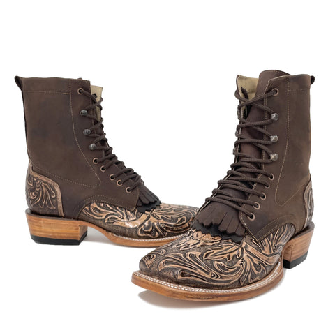 Men's Lace Up Hand Tooled Boot – Roman Boots TX RB