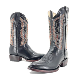Western Round Toe Boots - Black