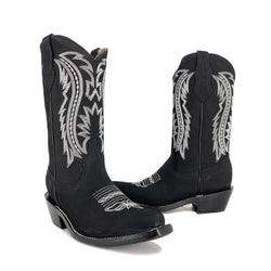 Cowgirl Western Boots - Pitted Black