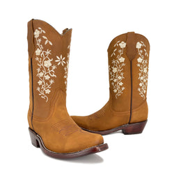 Cowgirl Western Boots - Pitted Tan