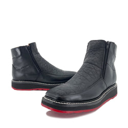 Men’s Western Boots - Bullneck Black With Double Zipper